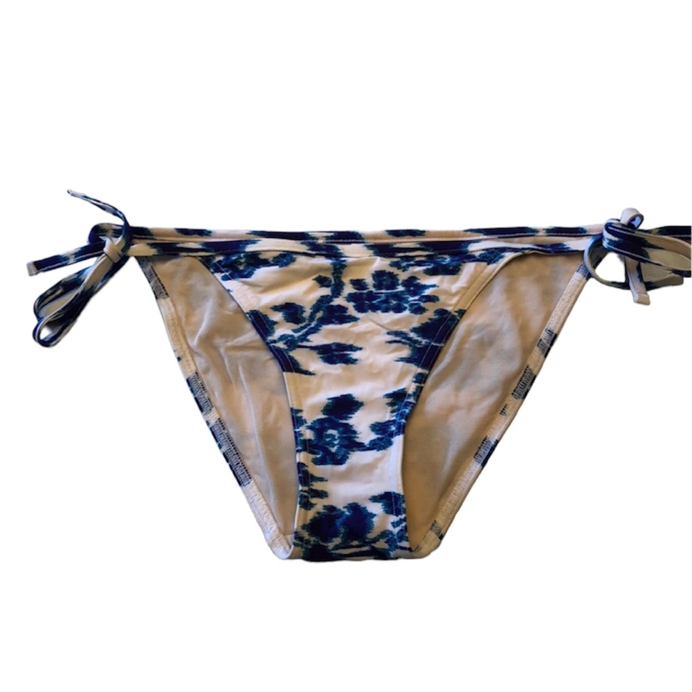 GAP-BODY blue and white String Bikini bottom size small